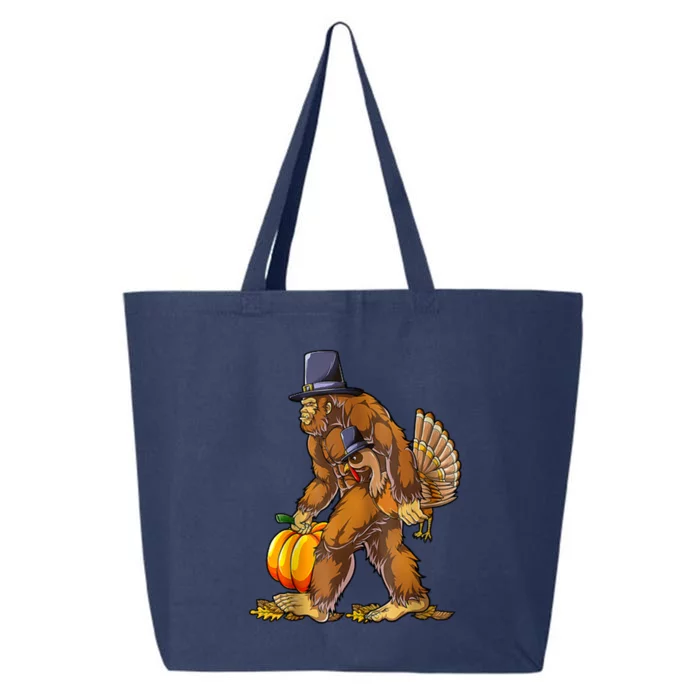 Bigfoot Turkey Thanksgiving Funny Holiday 25L Jumbo Tote