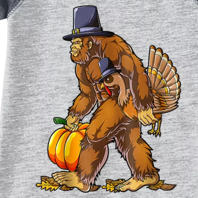 Bigfoot Turkey Thanksgiving Funny Holiday Infant Baby Jersey Bodysuit