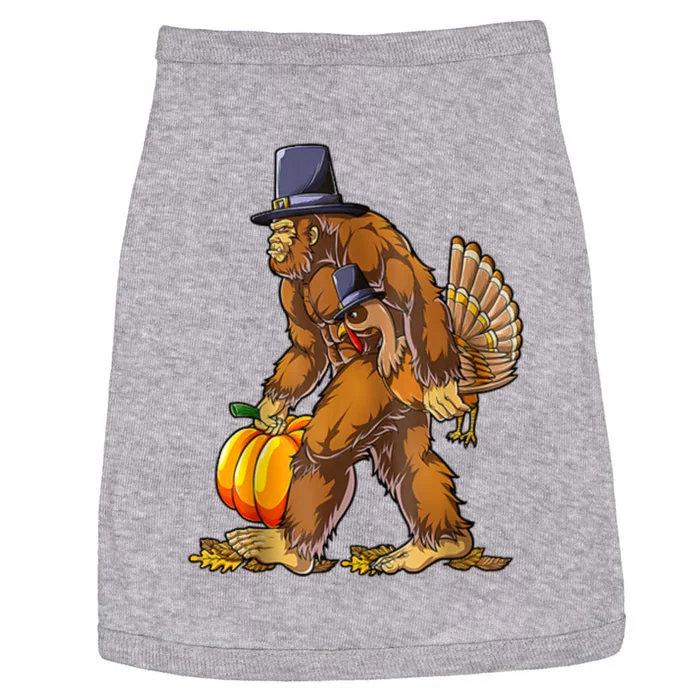 Bigfoot Turkey Thanksgiving Funny Holiday Doggie Tank