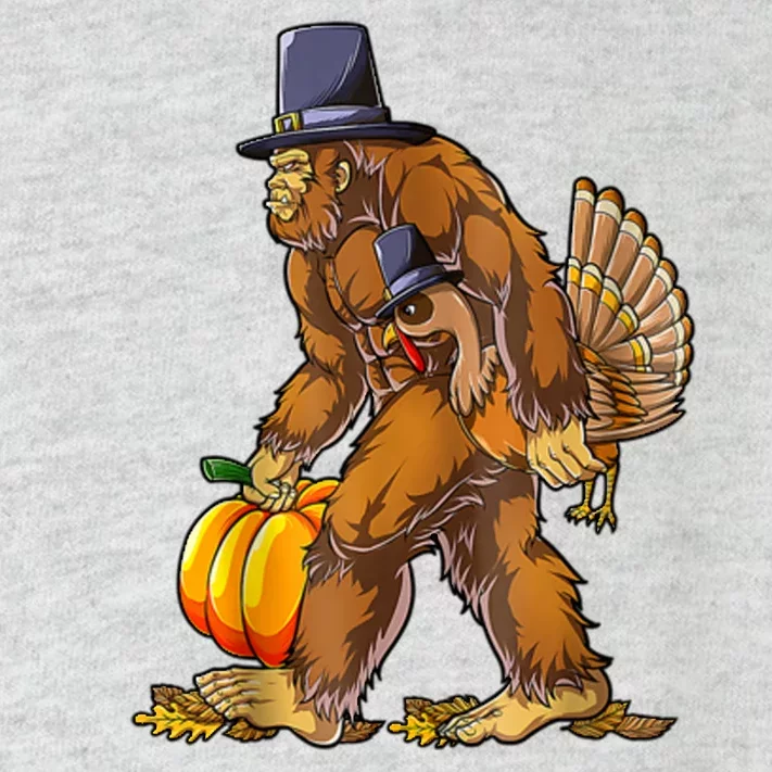 Bigfoot Turkey Thanksgiving Funny Holiday Toddler Long Sleeve Shirt