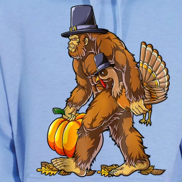 Bigfoot Turkey Thanksgiving Funny Holiday Unisex Surf Hoodie