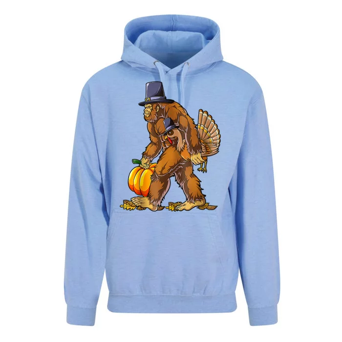 Bigfoot Turkey Thanksgiving Funny Holiday Unisex Surf Hoodie