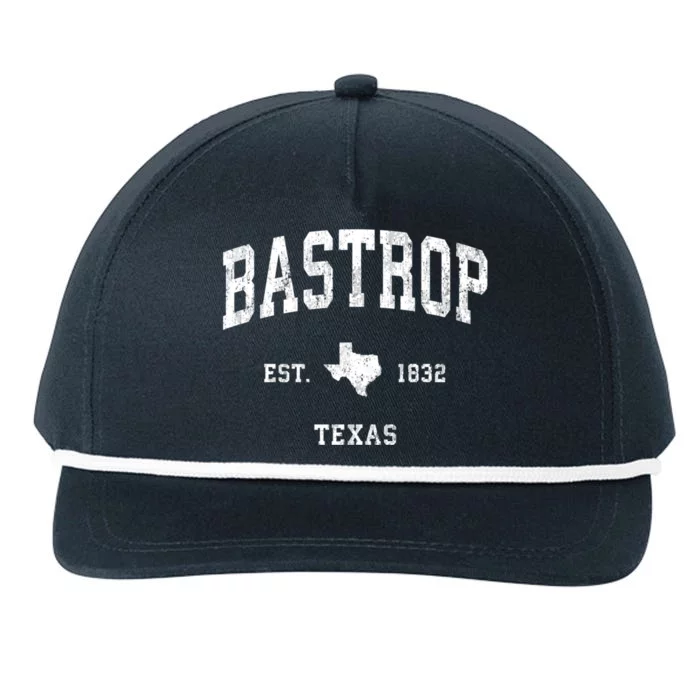 Bastrop Texas Tx Vintage Athletic Sports Snapback Five-Panel Rope Hat