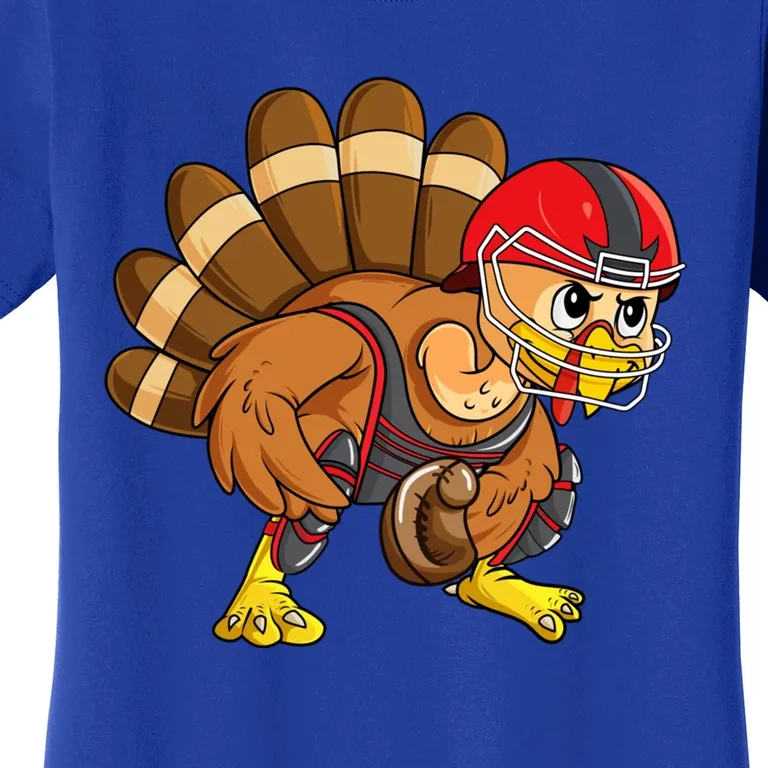 Baseball Thanksgiving Turkey Catcher Softball Player Meaningful Gift Women's T-Shirt