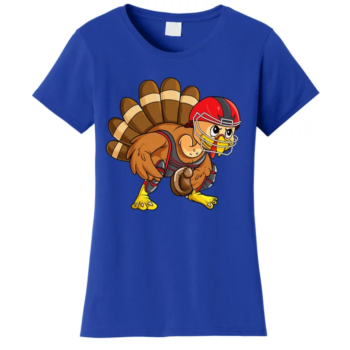 Baseball Thanksgiving Turkey Catcher Softball Player Meaningful Gift Women's T-Shirt