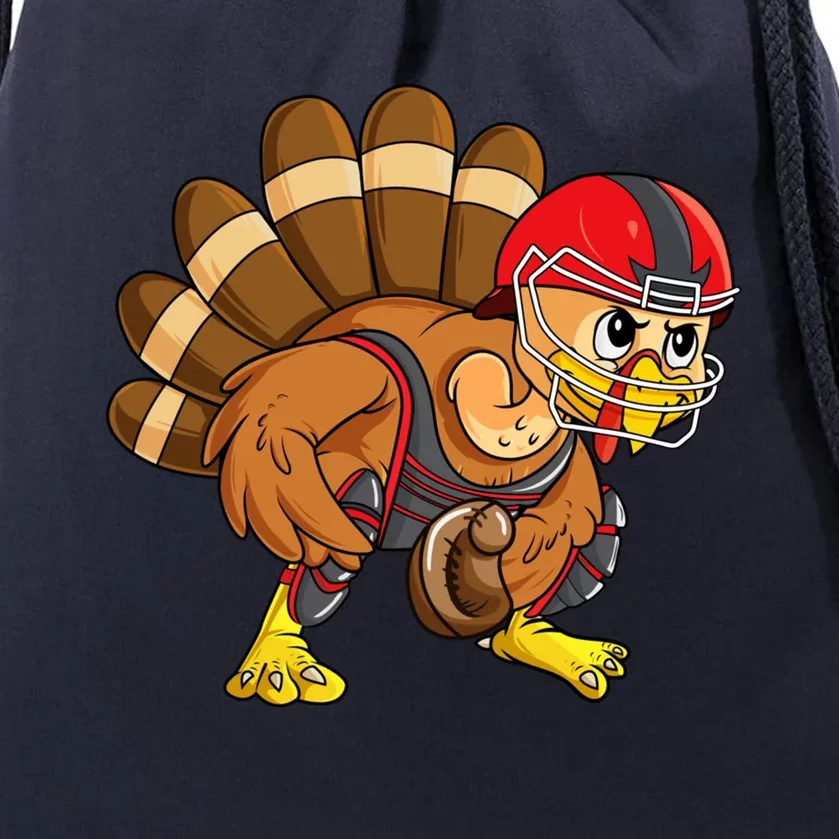 Baseball Thanksgiving Turkey Catcher Softball Player Meaningful Gift Drawstring Bag