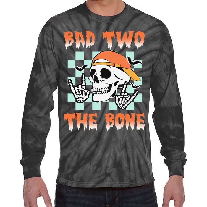 Bad Two The Bone Party 2 Years Old 2nd Birthday Gift Tie-Dye Long Sleeve Shirt