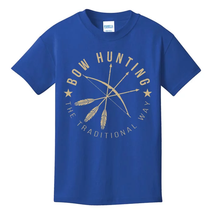 Bowhunting The Traditional Way Bow Arrows Archery Kids T-Shirt