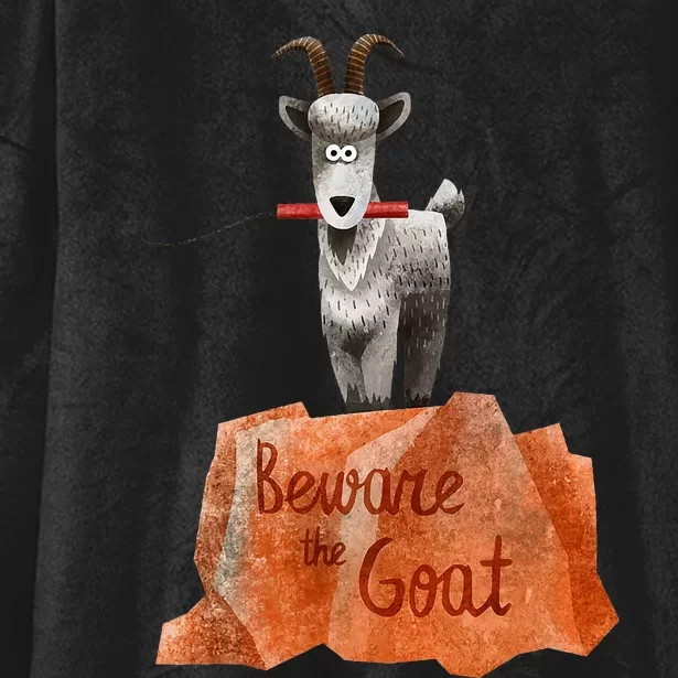 Beware The Thunder Goat On The Mountain! Hooded Wearable Blanket