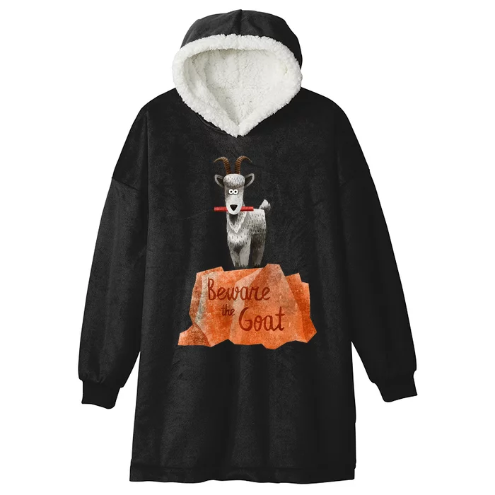 Beware The Thunder Goat On The Mountain! Hooded Wearable Blanket