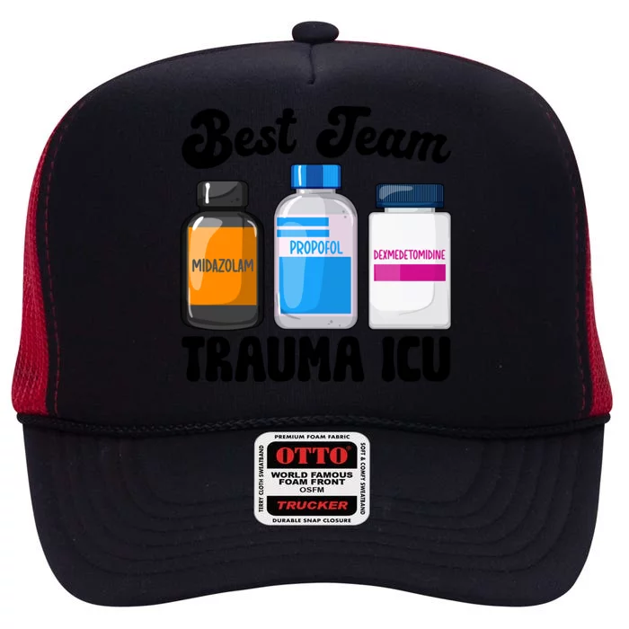 Best Team Trauma Icu Nurse Squad Trauma Intensive Care Unit Gift High Crown Mesh Trucker Hat