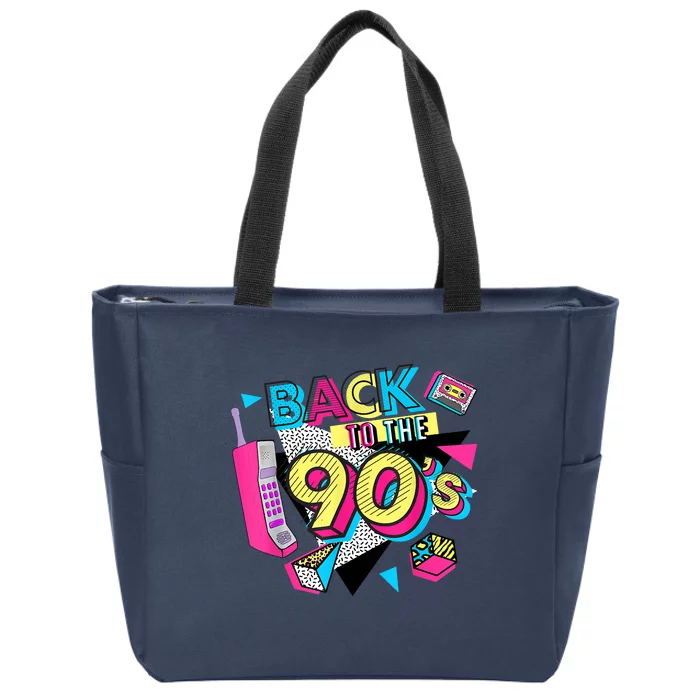 Back To The 90s Outfits Retro Costume Party Cassette Tape Zip Tote Bag