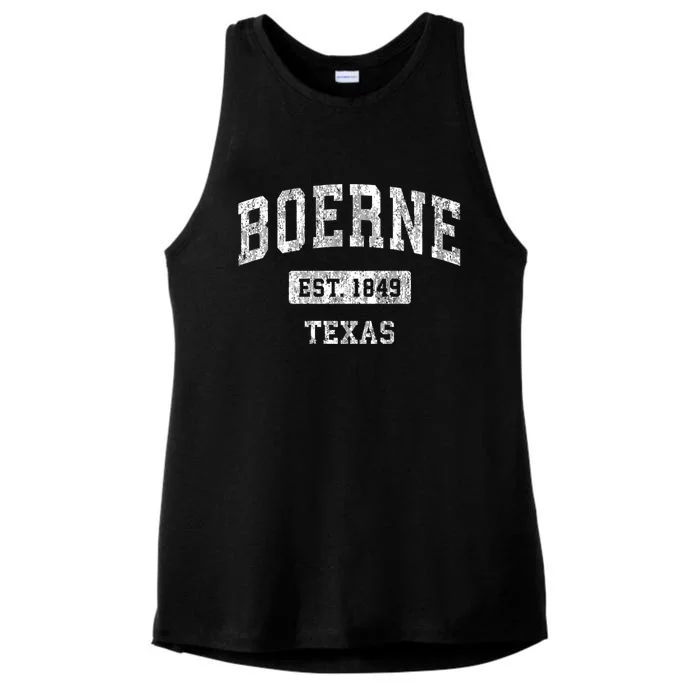 Boerne Texas Tx Vintage Sports Established Ladies Tri-Blend Wicking Tank