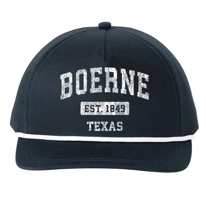 Boerne Texas Tx Vintage Sports Established Snapback Five-Panel Rope Hat