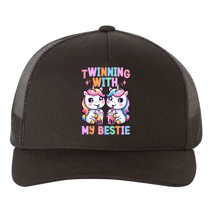 Boba Tea Unicorn Twinning With My Bestie Spirit Week Girl Yupoong Adult 5-Panel Trucker Hat