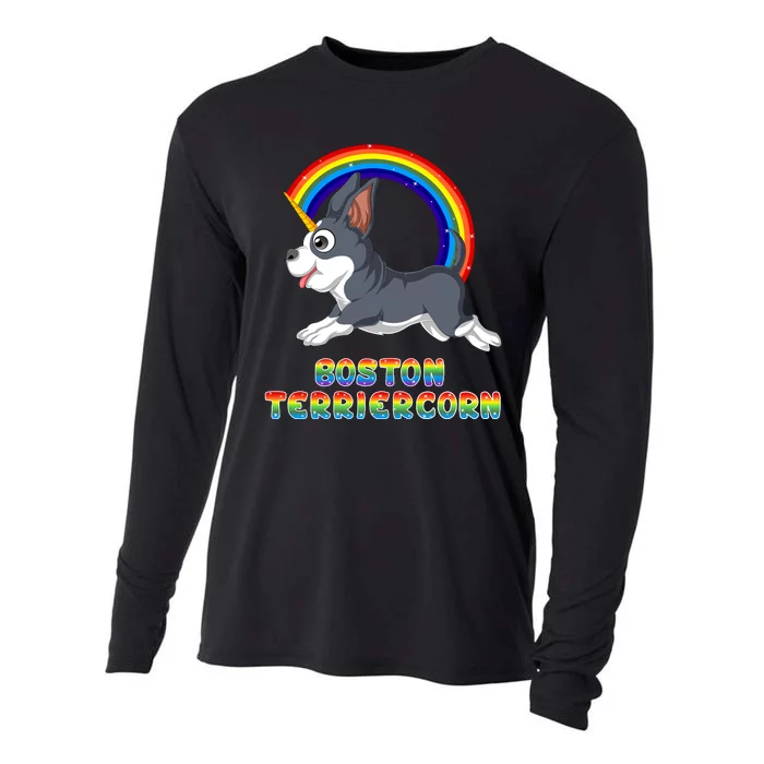 Boston Terrier Unicorn Cooling Performance Long Sleeve Crew