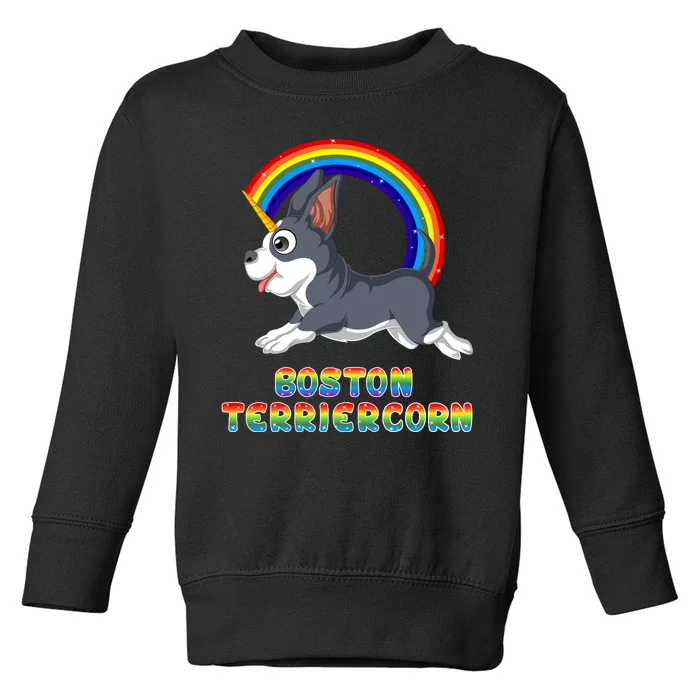 Boston Terrier Unicorn Toddler Sweatshirt