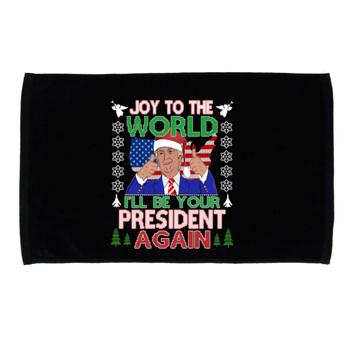 Best Trump Ugly Christmas President 2024 Republican Gift Microfiber Hand Towel