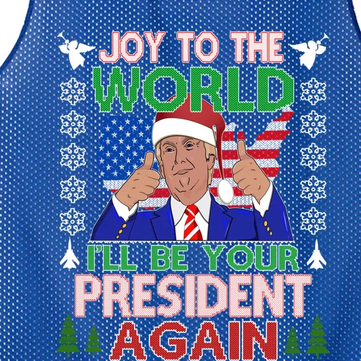 Best Trump Ugly Christmas President 2024 Republican Gift Mesh Reversible Basketball Jersey Tank