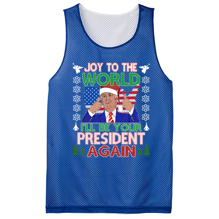 Best Trump Ugly Christmas President 2024 Republican Gift Mesh Reversible Basketball Jersey Tank