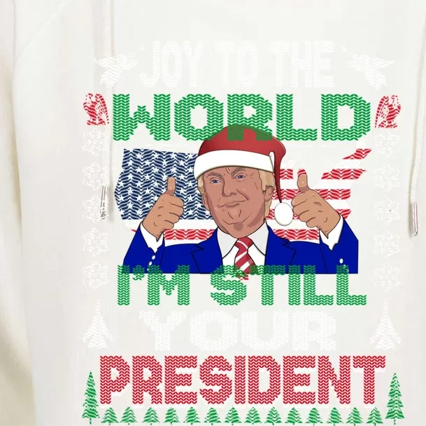 Best Trump Ugly Christmas Great Gift Funny Gift Great Gift Womens Funnel Neck Pullover Hood