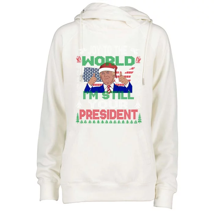 Best Trump Ugly Christmas Great Gift Funny Gift Great Gift Womens Funnel Neck Pullover Hood