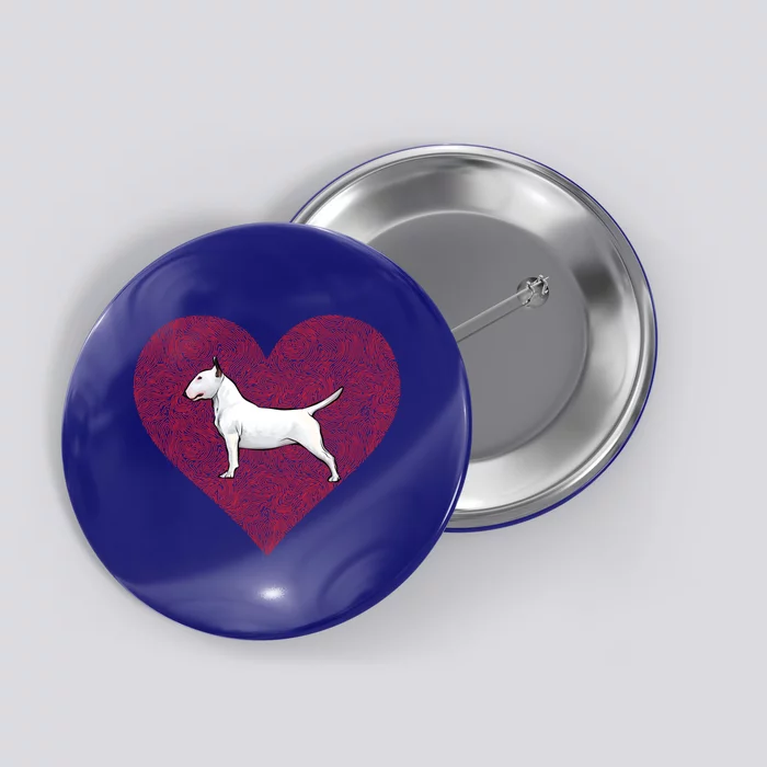 Bull Terrier Valentines Day Dog Love Fingerprint Gift Button