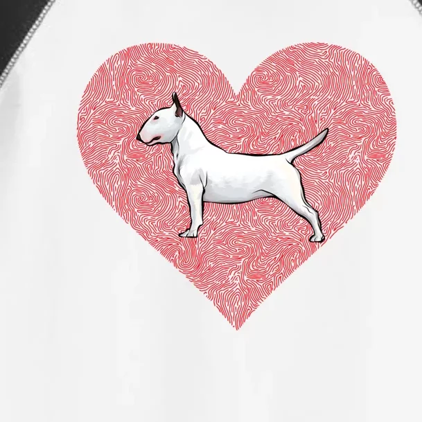 Bull Terrier Valentines Day Dog Love Fingerprint Gift Toddler Fine Jersey T-Shirt