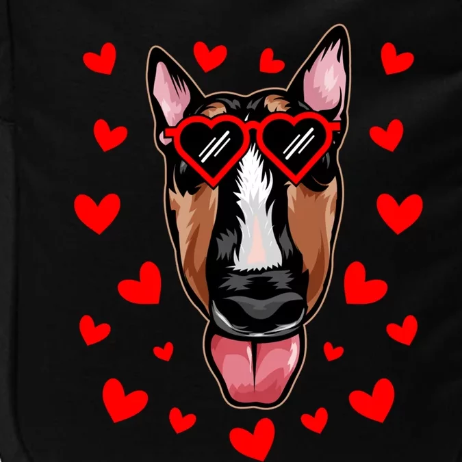 Bull Terrier Valentines Day Dog Love Heart Glasses Gift Impact Tech Backpack