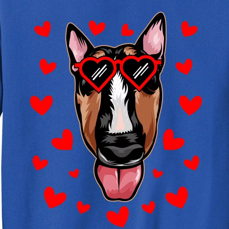 Bull Terrier Valentines Day Dog Love Heart Glasses Gift Tall Sweatshirt