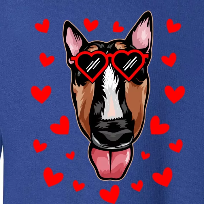 Bull Terrier Valentines Day Dog Love Heart Glasses Gift Toddler Sweatshirt