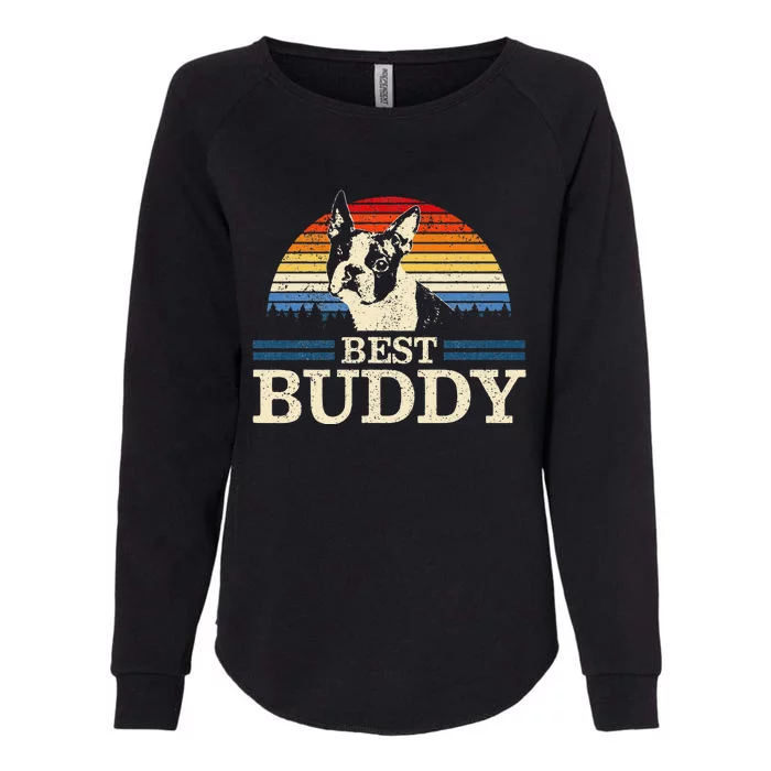 Boston Terrier Vintage Best Buddy Funny Dog Lover Gift Womens California Wash Sweatshirt