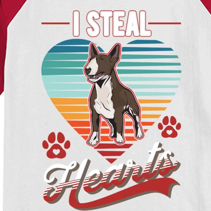 Bull Terrier Valentine's Day Mini Bull Bull Terrier Gift Kids Colorblock Raglan Jersey