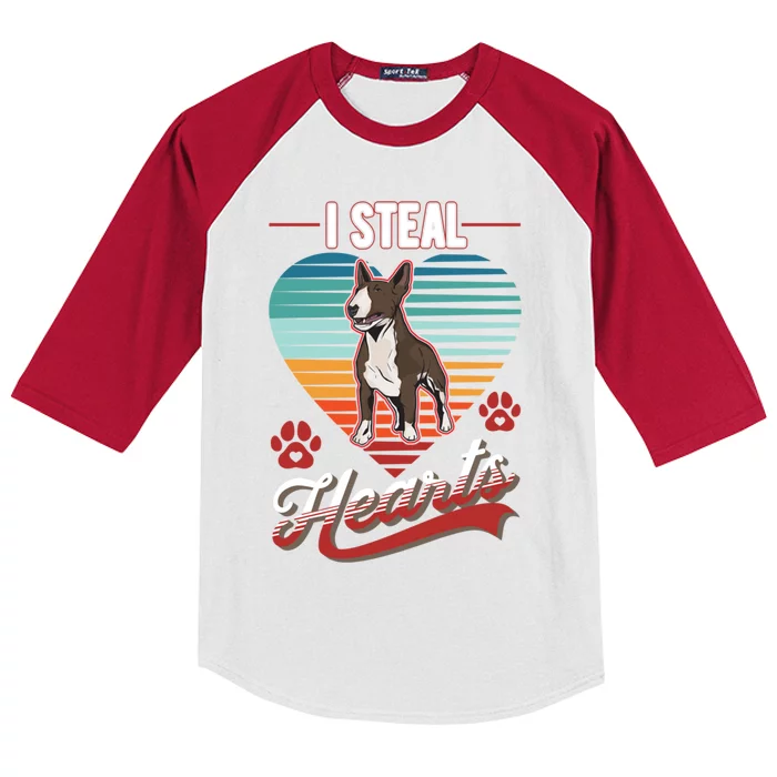 Bull Terrier Valentine's Day Mini Bull Bull Terrier Gift Kids Colorblock Raglan Jersey