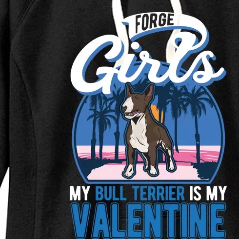 Bull Terrier Valentine's Day Mini Bull Bull Terrier Gift Women's Fleece Hoodie