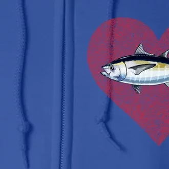 Blackfin Tuna Valentines Day Fish Love Fingerprint Gift Full Zip Hoodie