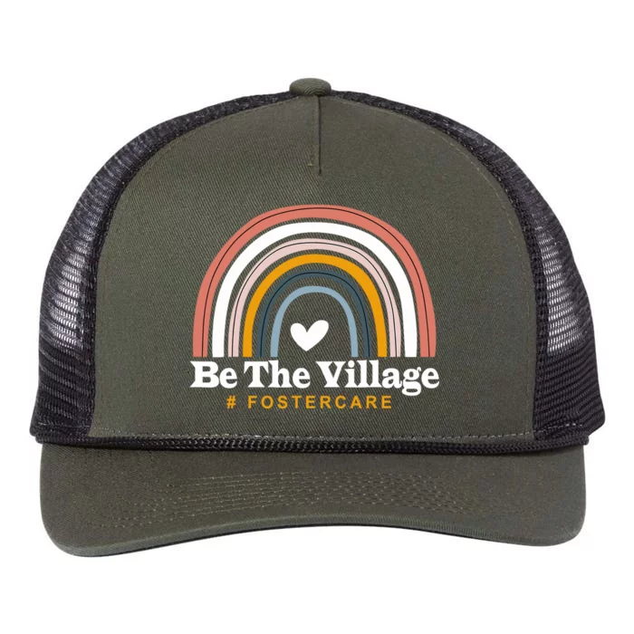 Be The Village Rainbow Foster Care Foster Adoption Day Retro Rope Trucker Hat Cap