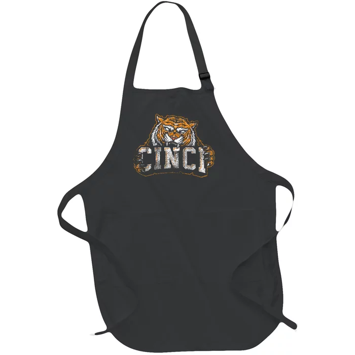 Bengal Tiger Vintage Full-Length Apron With Pocket