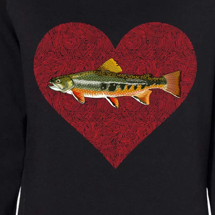 Brook Trout Valentines Day Fish Love Fingerprint Funny Gift Womens California Wash Sweatshirt