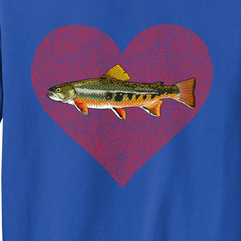 Brook Trout Valentines Day Fish Love Fingerprint Funny Gift Sweatshirt