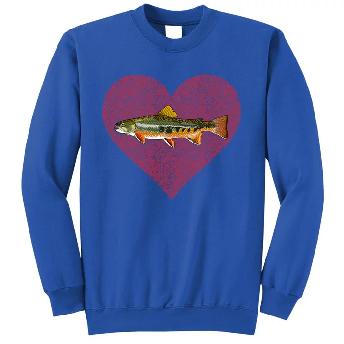 Brook Trout Valentines Day Fish Love Fingerprint Funny Gift Sweatshirt