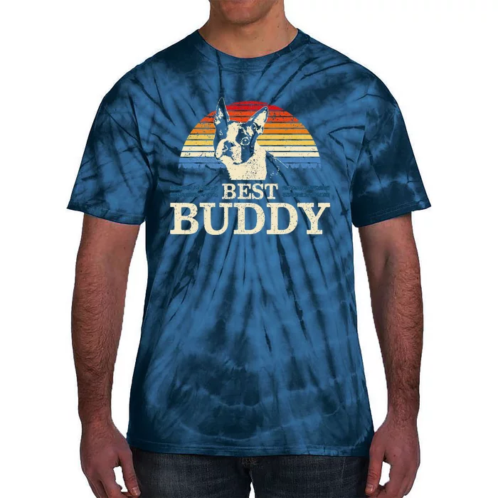 Boston Terrier Vintage Best Buddy Funny Dog Lover Gift Tie-Dye T-Shirt