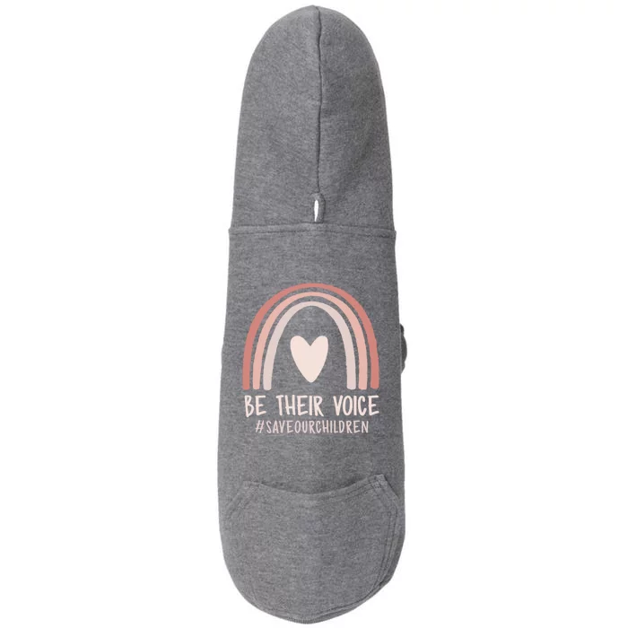 Be Their Voice Save Our End Of Hu Trafficking Gift Doggie 3-End Fleece Hoodie