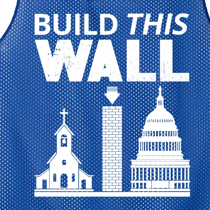 Build This Wall Separation Of Church And State Usa Gift Mesh Reversible Basketball Jersey Tank