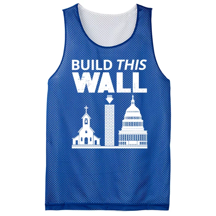 Build This Wall Separation Of Church And State Usa Gift Mesh Reversible Basketball Jersey Tank