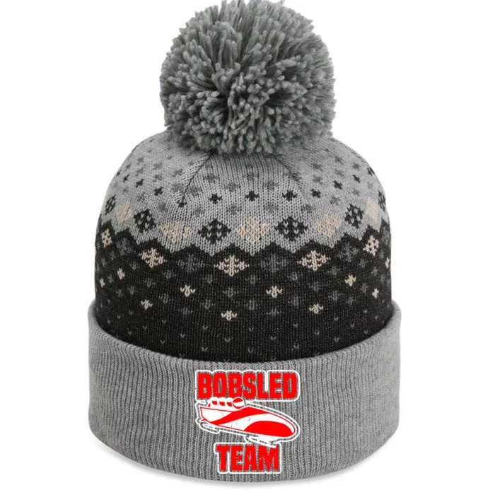 Bobsled Team Winter Sport Lover Bobsleigh Speed Fanatic Premium The Baniff Cuffed Pom Beanie