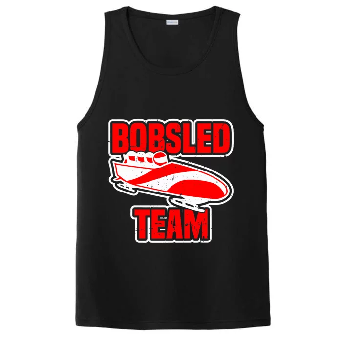 Bobsled Team Winter Sport Lover Bobsleigh Speed Fanatic Premium Performance Tank