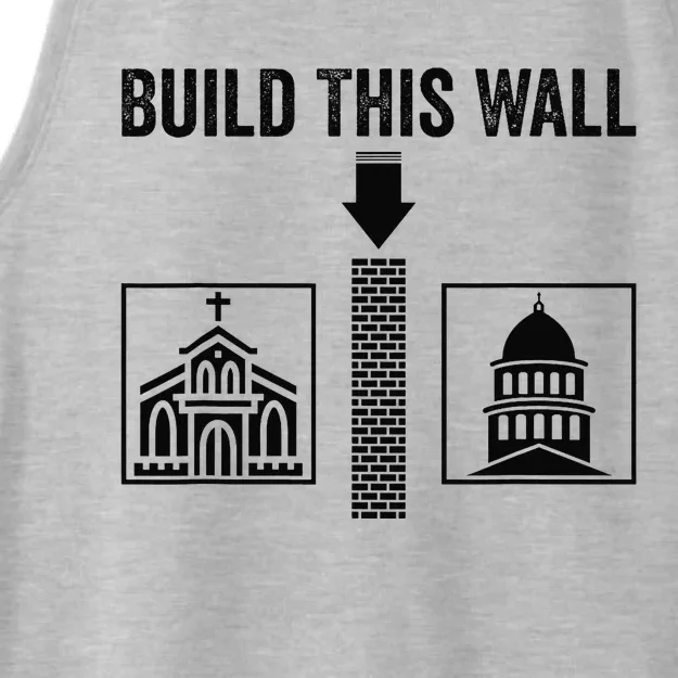 Build This Wall Separation of Church And State USA Ladies Tri-Blend Wicking Tank