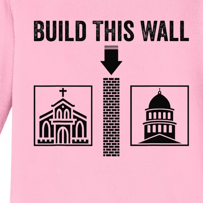 Build This Wall Separation of Church And State USA Baby Long Sleeve Bodysuit