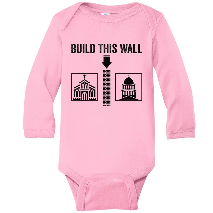 Build This Wall Separation of Church And State USA Baby Long Sleeve Bodysuit